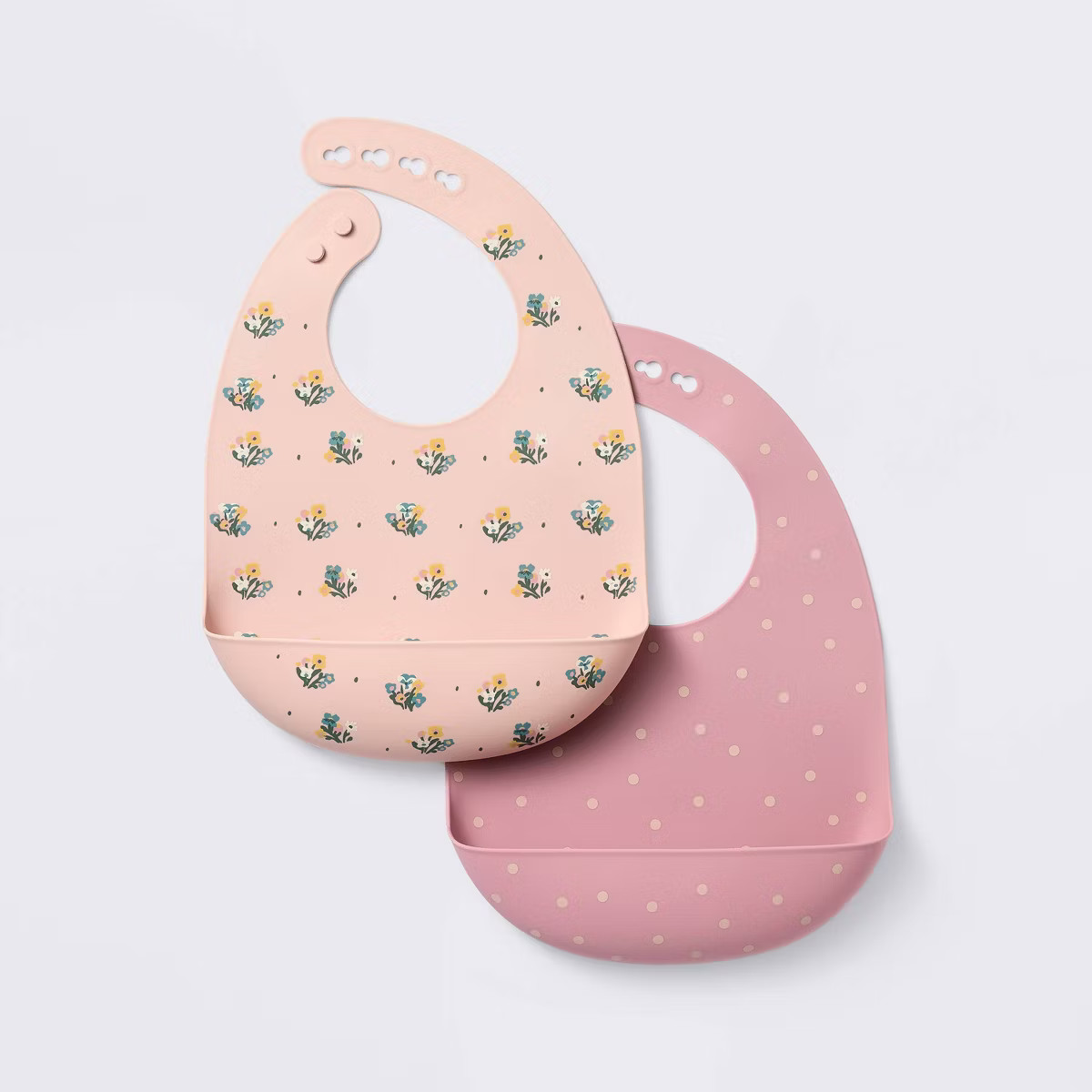 Silicone Bibs - 2pk - Flowers/Dots - Cloud Island™ | Target