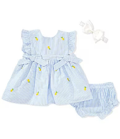 Adventurewear 360 Baby Girls Seersucker Lemon Bow Dress - 24 Months | Dillard's