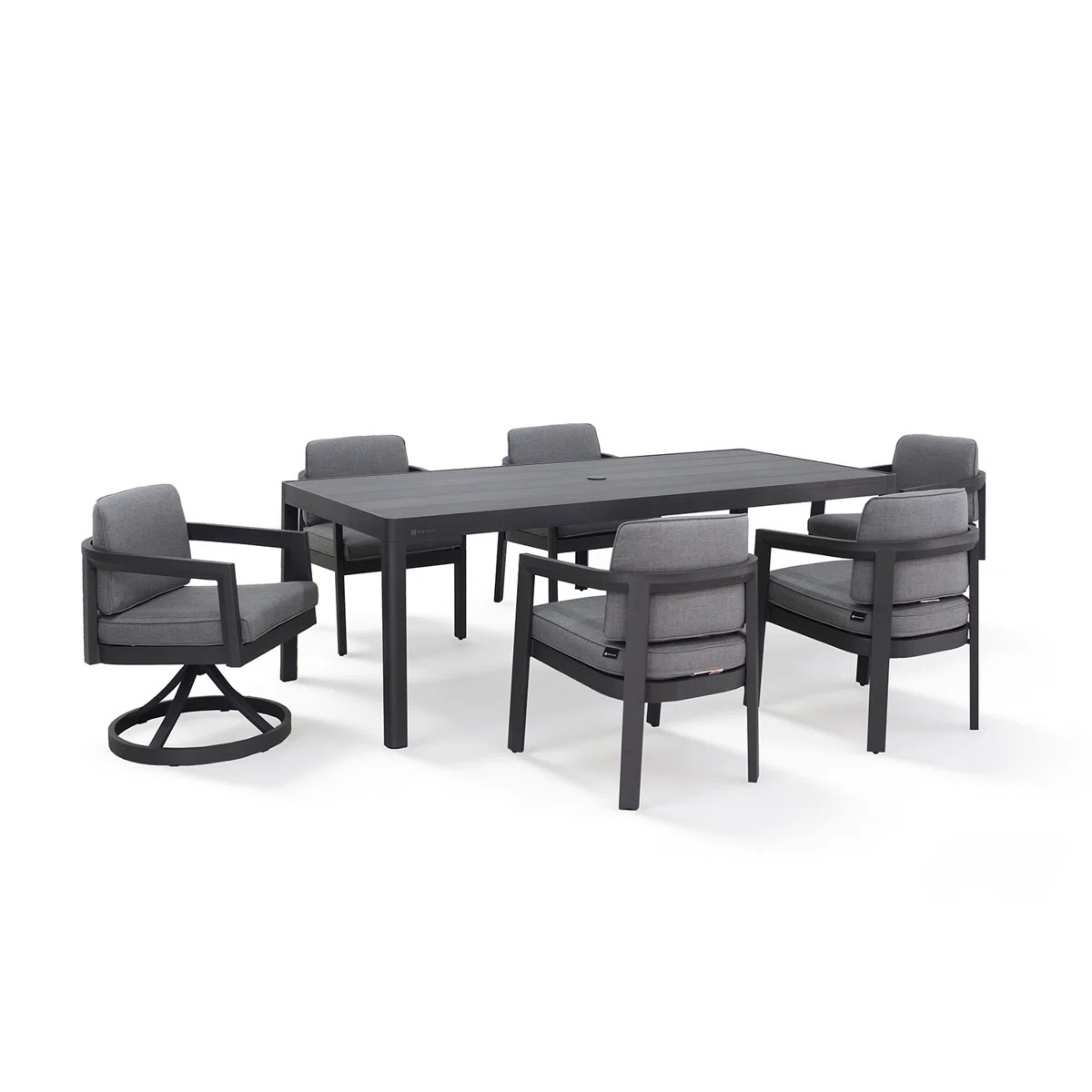 Mesa 7-Piece Aluminum Patio Dining Set with Swivel Chairs | Wayfair North America