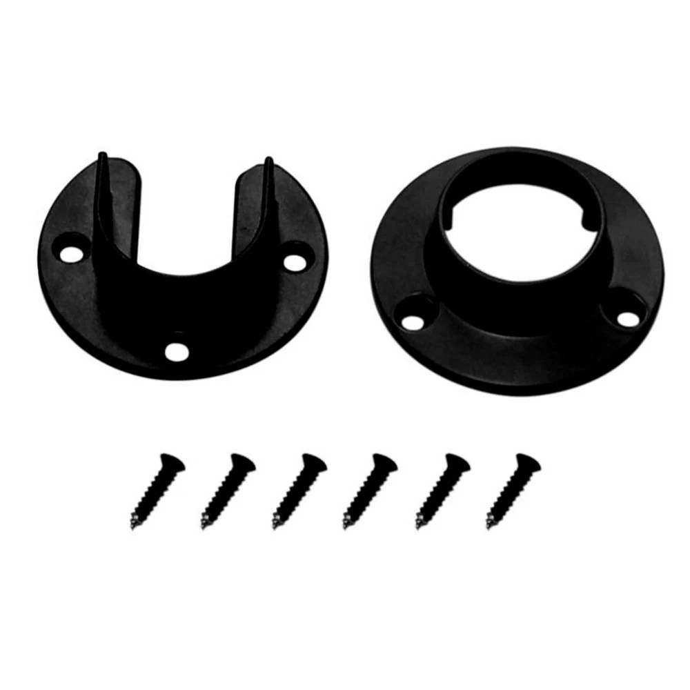 Project Source Rod Flange 2-Pack 1-3/8-in Black Steel/Zinc Alloy Rod Support/End Caps one_size | 23723PKSLG | Lowe's