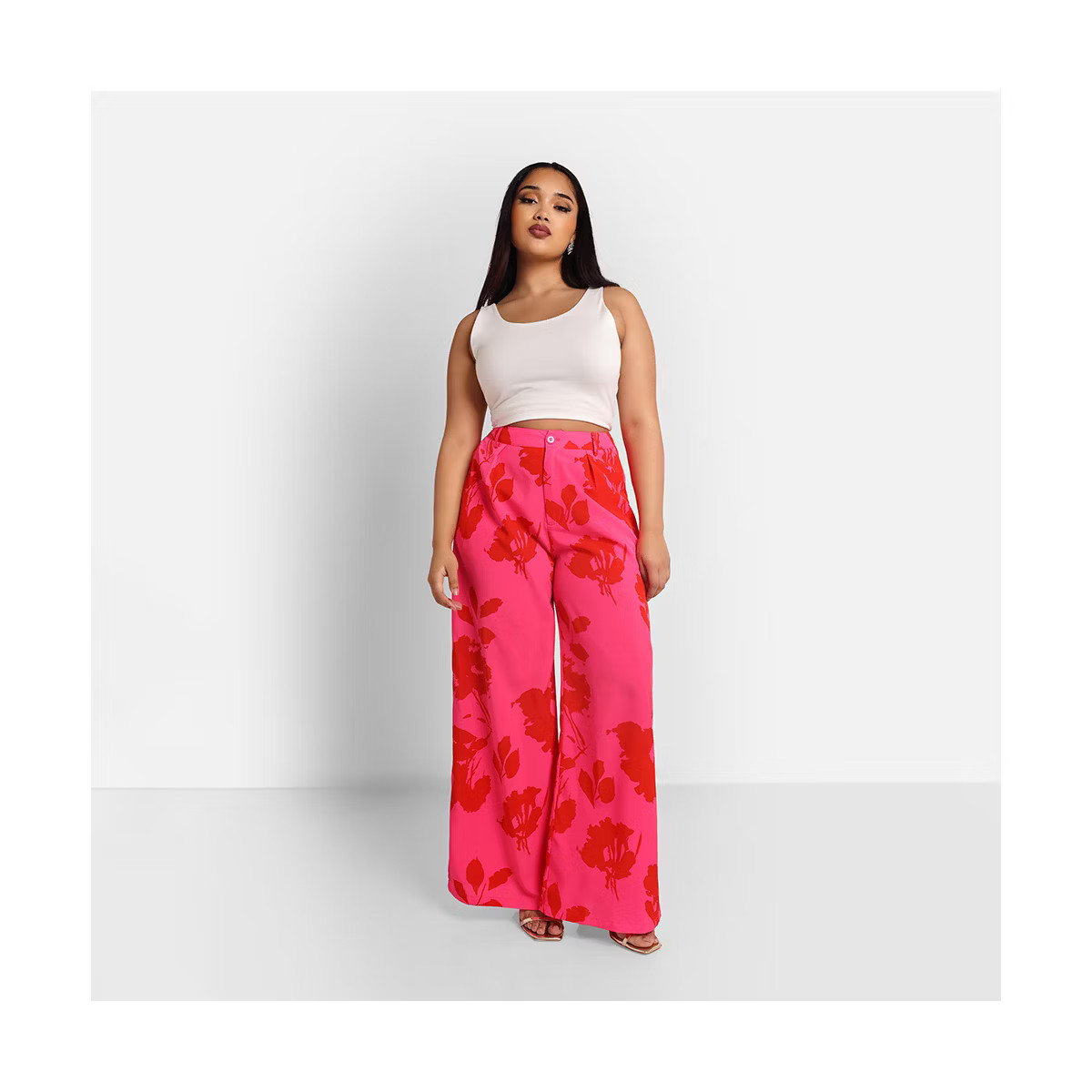 Rebdolls Women's Carissa Floral Print Wide Leg Trousers W. Pockets | Target