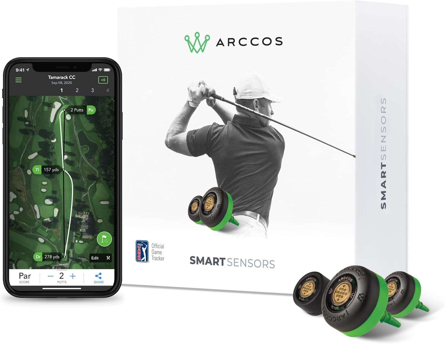 Arccos Smart Sensors: Automatic Golf Game Tracking System, A.I. Powered GPS Rangefinder & Smart C... | Amazon (US)