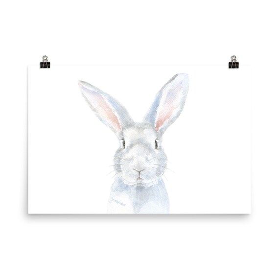 Gray Bunny Rabbit Large Print 36x24 - Landscape format | Etsy (US)