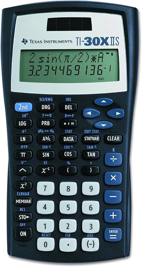Texas Instruments TI-30XIIS Scientific Calculator, Black with Blue Accents | Amazon (US)