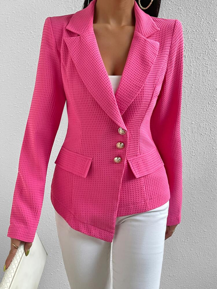 Lapel Neck Single Breasted Blazer | SHEIN