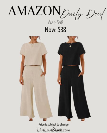 Amazon daily deals
Amazon fashion 
Two piece linen set on sale 
#ltku
Prices subject to change 
Commissionable link 

#LTKfindsunder50 #LTKsalealert #LTKstyletip