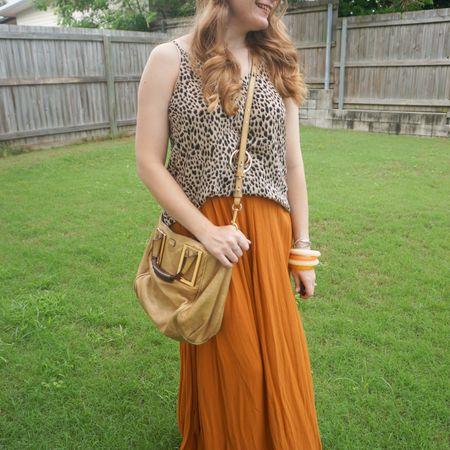 Orange again 🧡 Rust maxi skirt with my leopard print cami, both thrift finds. Accessorised with my Chloe Ethel and these resin bangles 🧡

#LTKitbag #LTKaustralia
