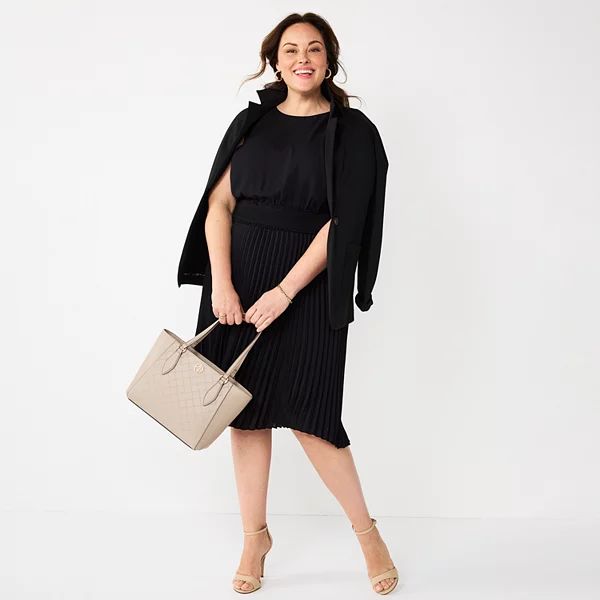 Plus Size Croft & Barrow® Sleeveless Pleated Dress | Kohl's