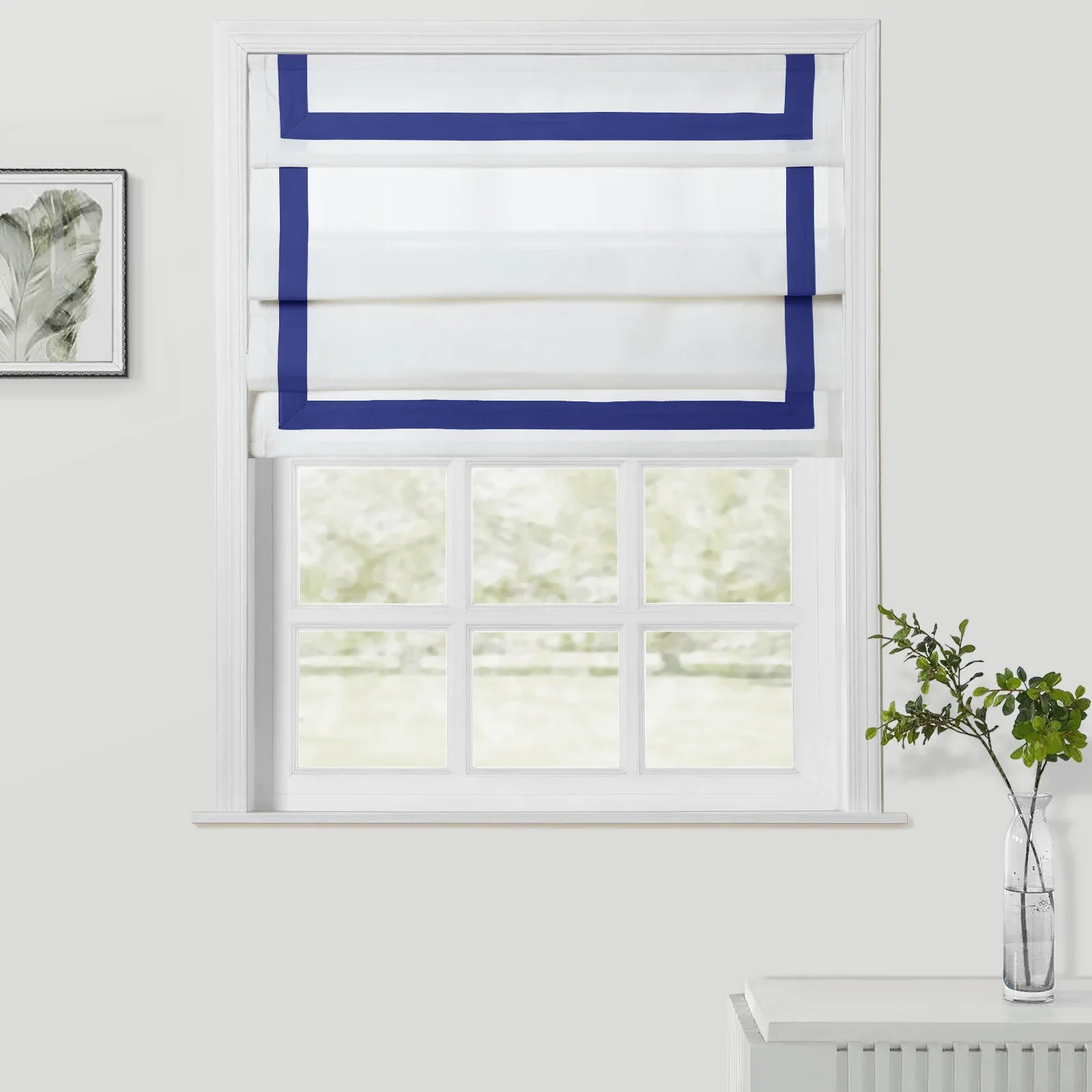 Tyrone Cordless Roman Shade with Border | TWOPAGES
