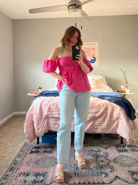 obsessed with this bright pink top — so inexpensive from target but so many ways to style it for dif occasions 

#LTKunder50