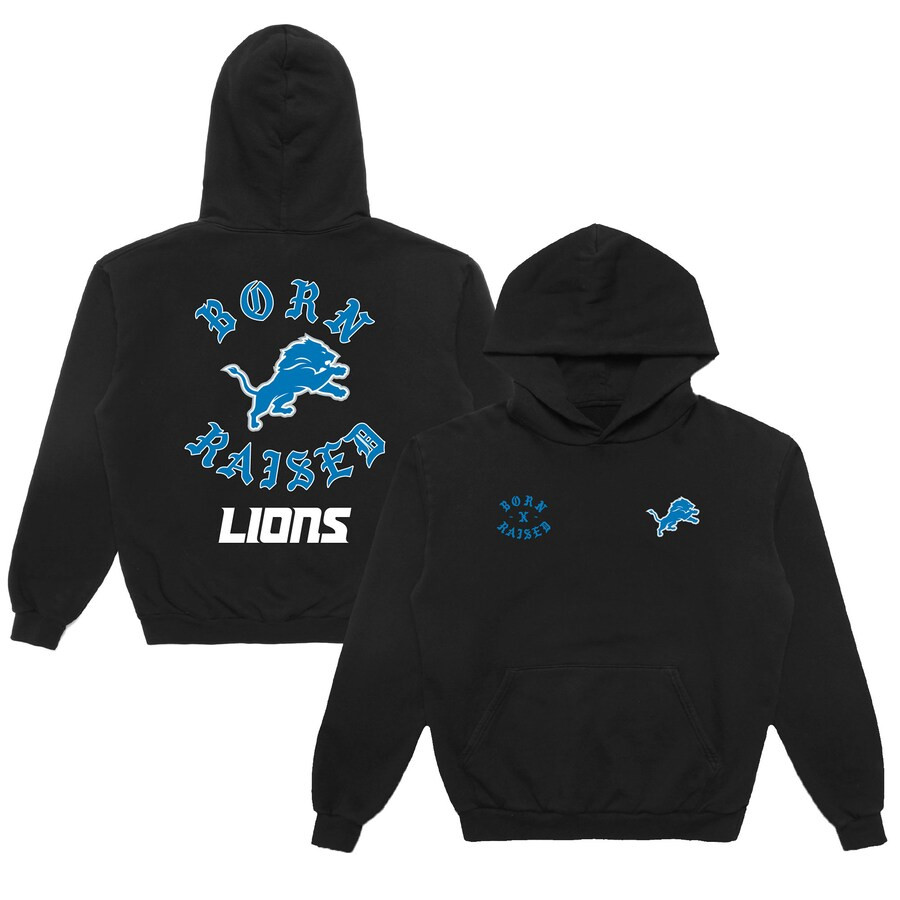 Detroit Lions Born x Raised Unisex Pullover Hoodie - Black | Fanatics