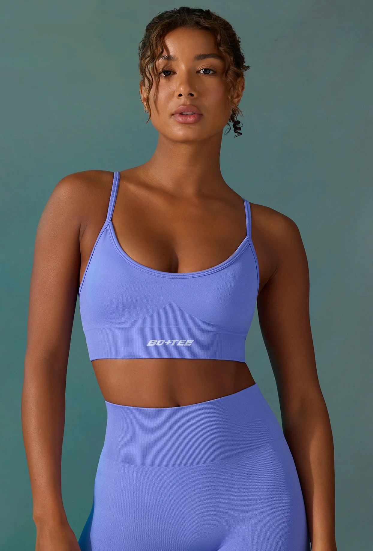 Super Sculpt Scoop Neck Sports Bra in Iolite | Oh Polly
