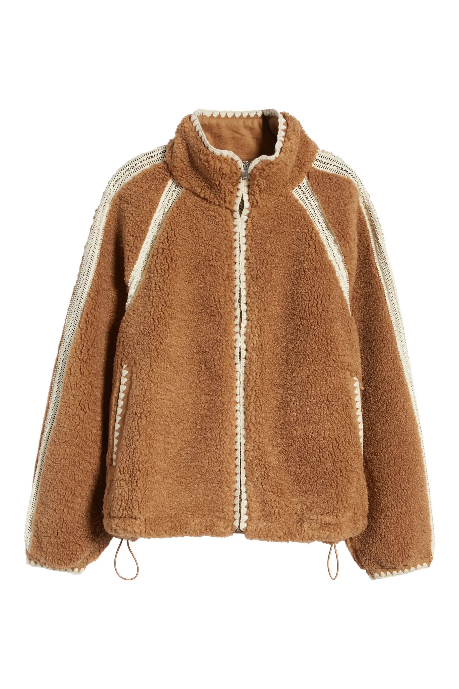 UGG\u00ae Nikia Open Stitch Detail Uggfluff Fleece Jacket (Women) | Nordstrom | Nordstrom
