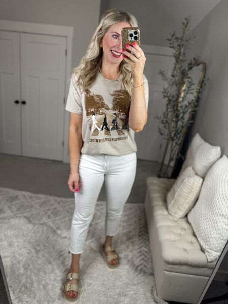 Daily try on, Walmart outfit, Walmart fashion, Walmart try on, time and tru, white jeans, graphic tee 

Medium 

#LTKstyletip #LTKfindsunder50 #LTKSeasonal