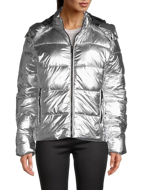 Metallic Hooded Puffer Jacket | Saks Fifth Avenue OFF 5TH