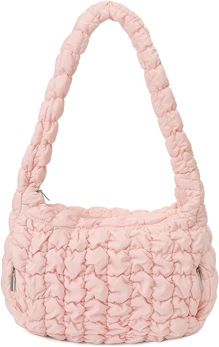 Women Quilted Tote Bag Large Capacity Crossbody Puffer Lightweight Padding Shoulder Bag Hobo Satc... | Amazon (US)