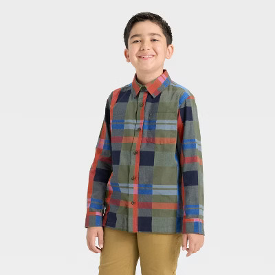 Boys' Long Sleeve Button-Down Shirt - Cat & Jack™ | Target