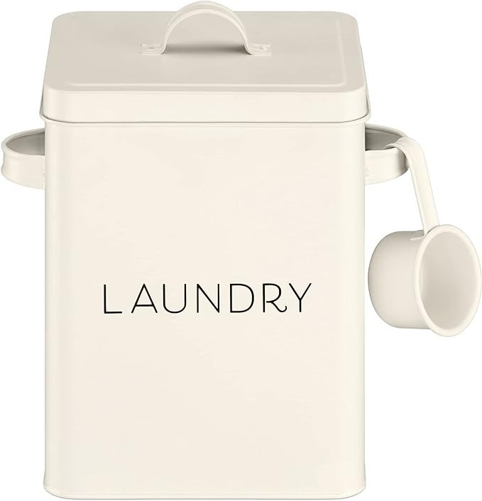 Navaris Laundry Detergent Container with Scoop - Powder Laundry Soap Tin - Vintage Style Metal Or... | Amazon (US)