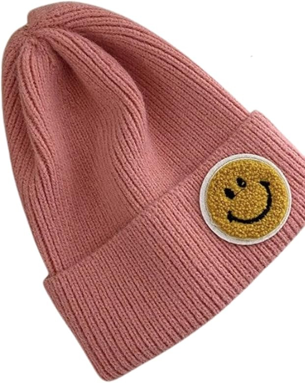 Men and Women Comfy Winter Knit Beanie Hat with Smiley Face | Amazon (US)