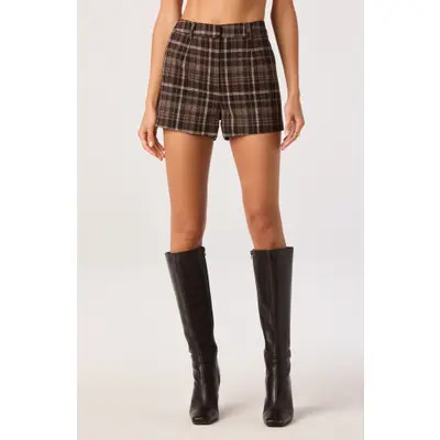 ASTR the Label Wynn Plaid Shorts in Brown Plaid at Nordstrom, Size X-Small | Nordstrom