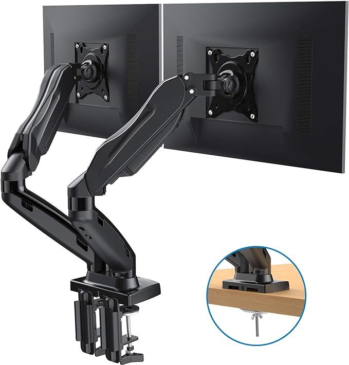 HUANUO Dual Monitor Stand - Adjustable Gas Spring Monitor Desk Mount Swivel VESA Bracket with C C... | Amazon (US)