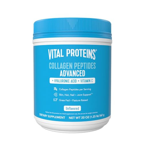 Vital Proteins Collagen Peptides Powder with Hyaluronic Acid and Vitamin C, Unflavored, 20 oz | Amazon (US)