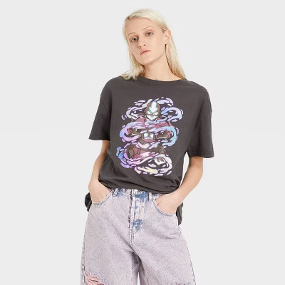 Women's Avatar The Last Air Bender Short Sleeve Graphic T-Shirt - Black | Target
