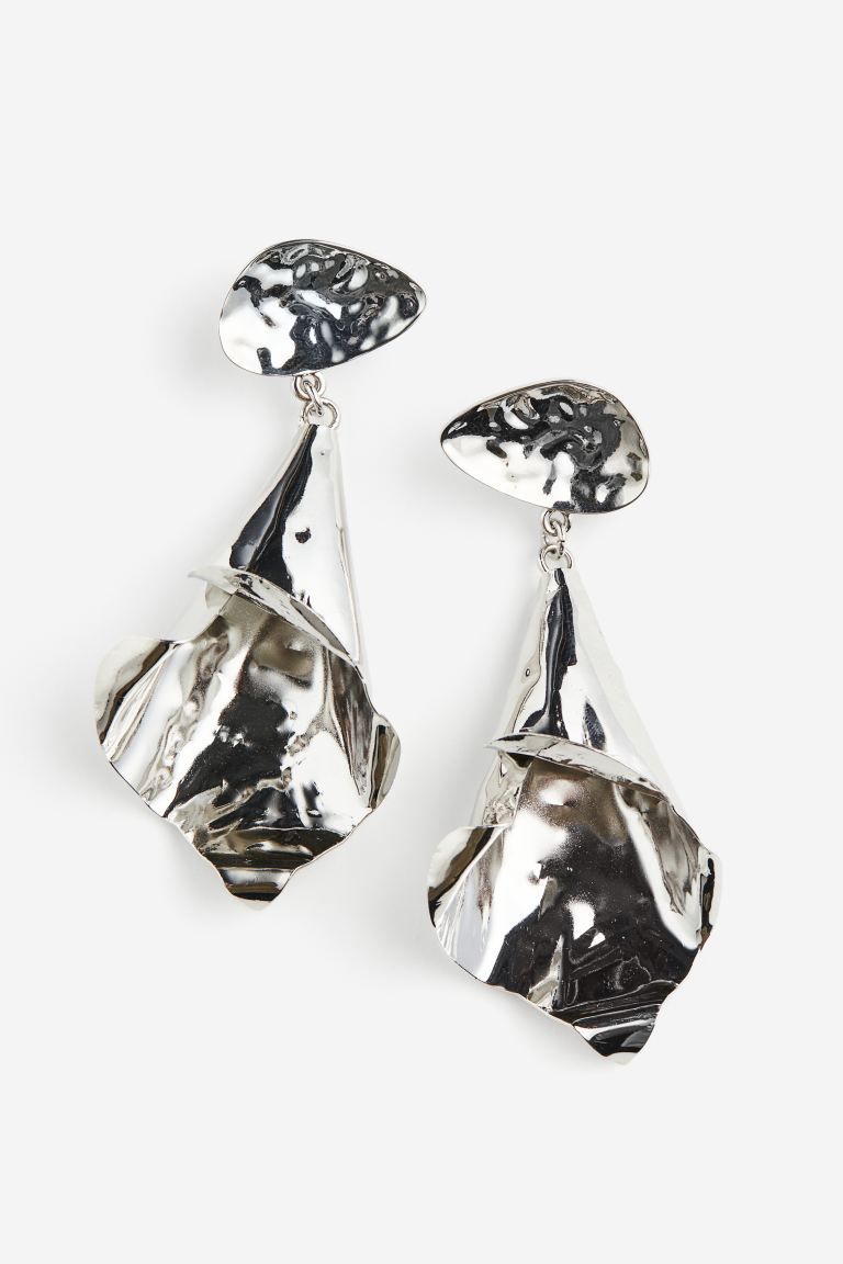 Petal-pendant Earrings - Silver-colored - Ladies | H&M US | H&M (US + CA)