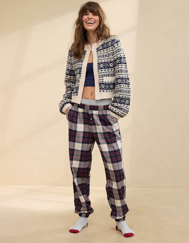 Aerie Off-Duty Flannel Jogger PJ | Aerie