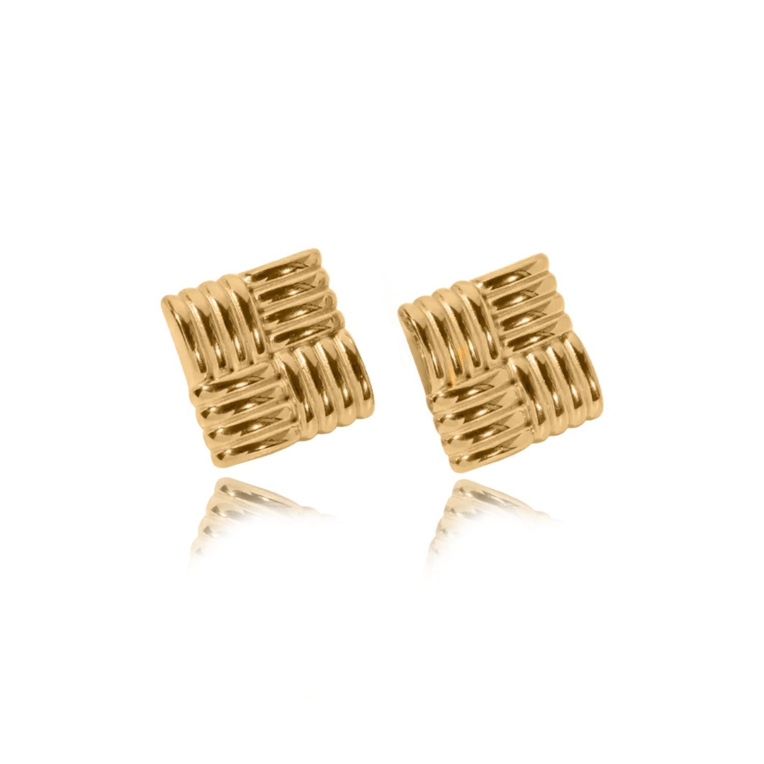 Asha Square Textured Earrings | Wolf & Badger (US)