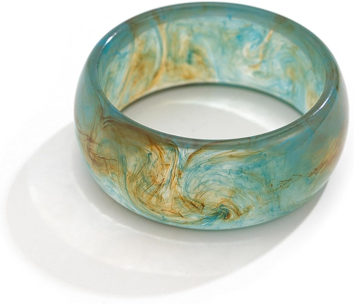 Exaggerated Colorful Irregular Geometric Acrylic Resin Bangle Bracelet Handmade Chunky Multicolor... | Amazon (US)