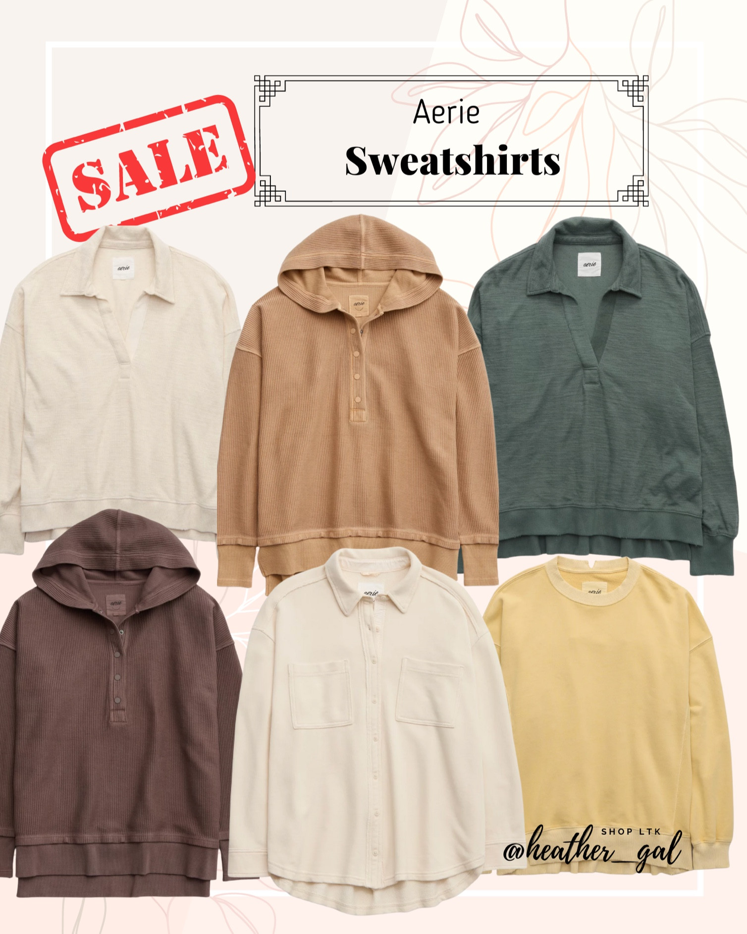 Aerie Sweatshirts & Pullovers on Sale! 

Neutral fall outfits, sweatshirts for fall, pink sweatshirt, brown sweatshirt, fall basics, fall outfits, fall sweaters, fall pullovers, Shacket, button up, hoodie, back to school finds, sweatshirt, crew neck 

#LTKBacktoSchool #LTKsalealert #LTKunder50