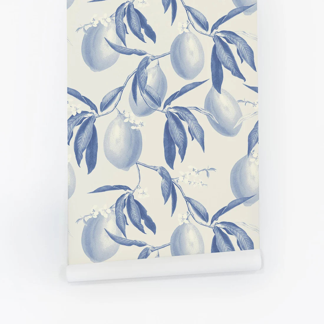 Blue lemon design wallpaper | Livettes Wallpaper