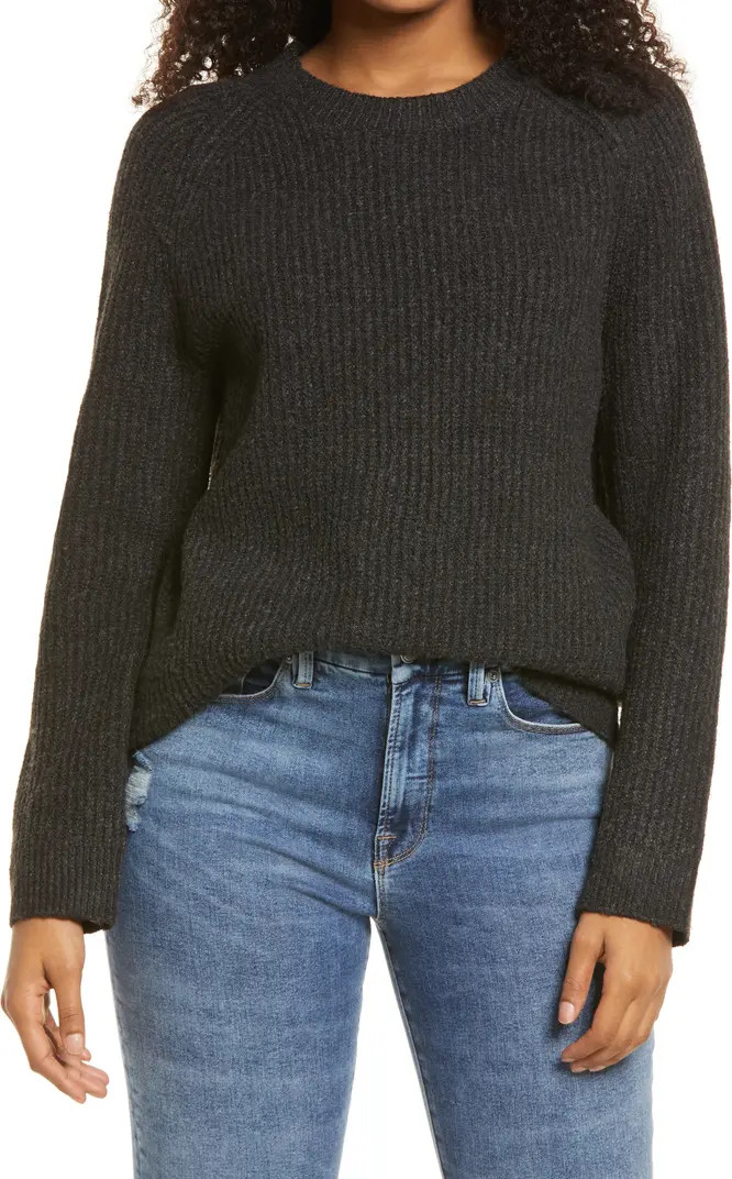 Plaited Stitch Recycled Blend Crewneck Sweater | Nordstrom