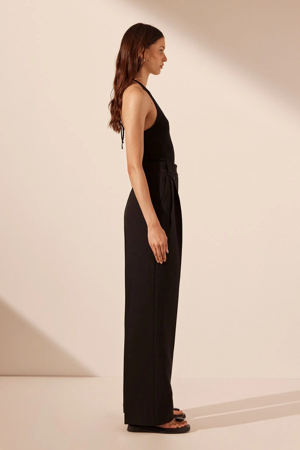 Irena High Waisted Tailored Pant | Black | Pants | Shona Joy | Shona Joy