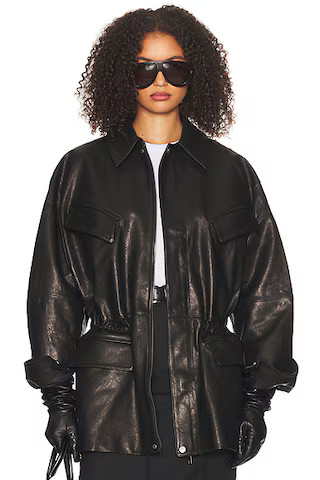 The Peplum Leather Moto Jacket | FWRD 