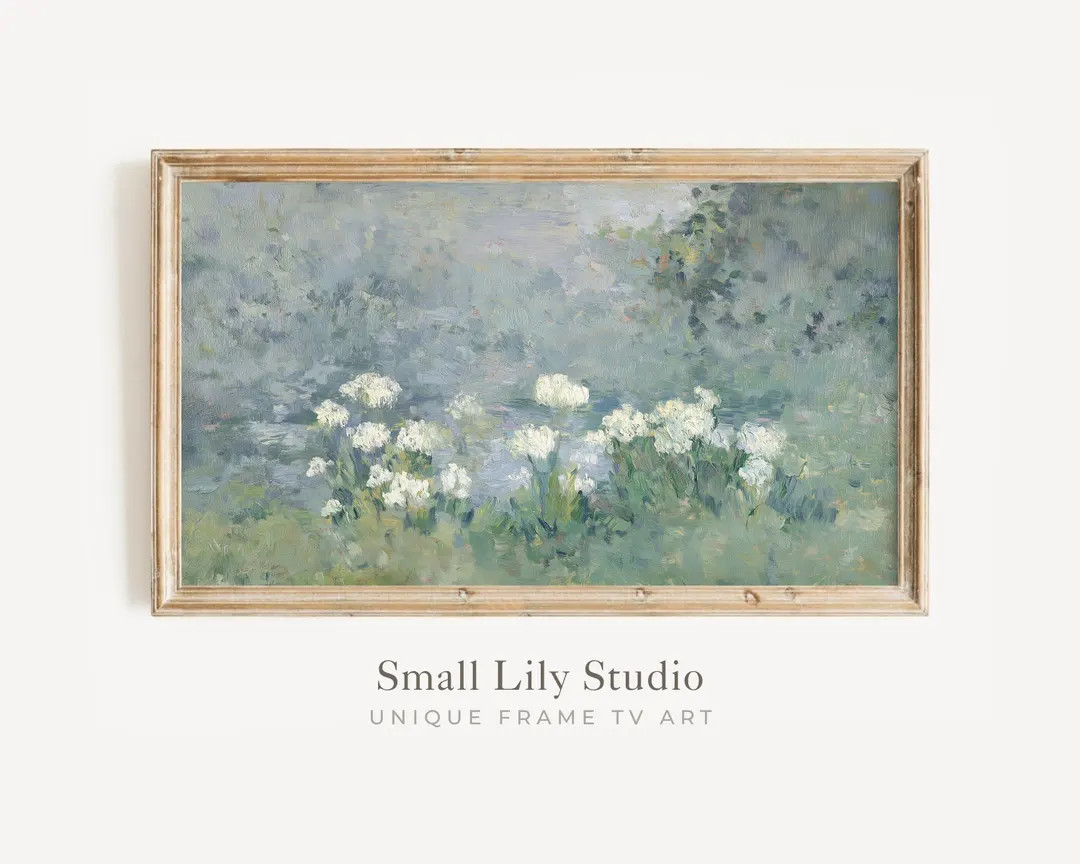 FRAME TV art Abstract Flowers by Pond, Samsung Frame tv art vintage style textured painting, Impr... | Etsy (US)