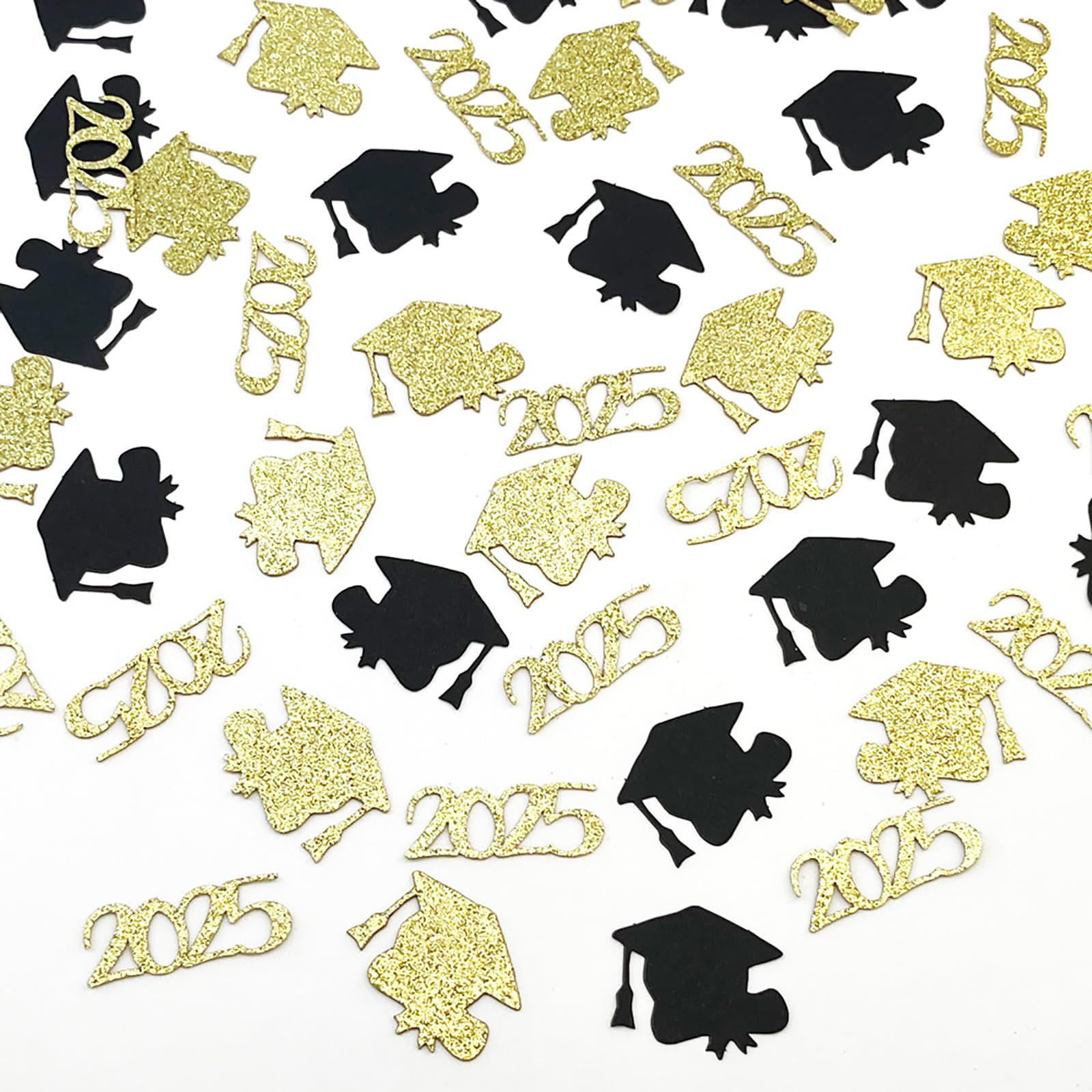100 PCS Congratulations on Graduation Colorful Confetti 2025, Black and Gold Confetti Party Table... | Amazon (US)
