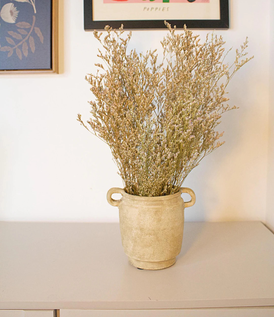 Vintage Style Vase for Flowers Beige Brown Vase Floral Arrangement Italian Vessel Vase Terracotta... | Etsy (US)