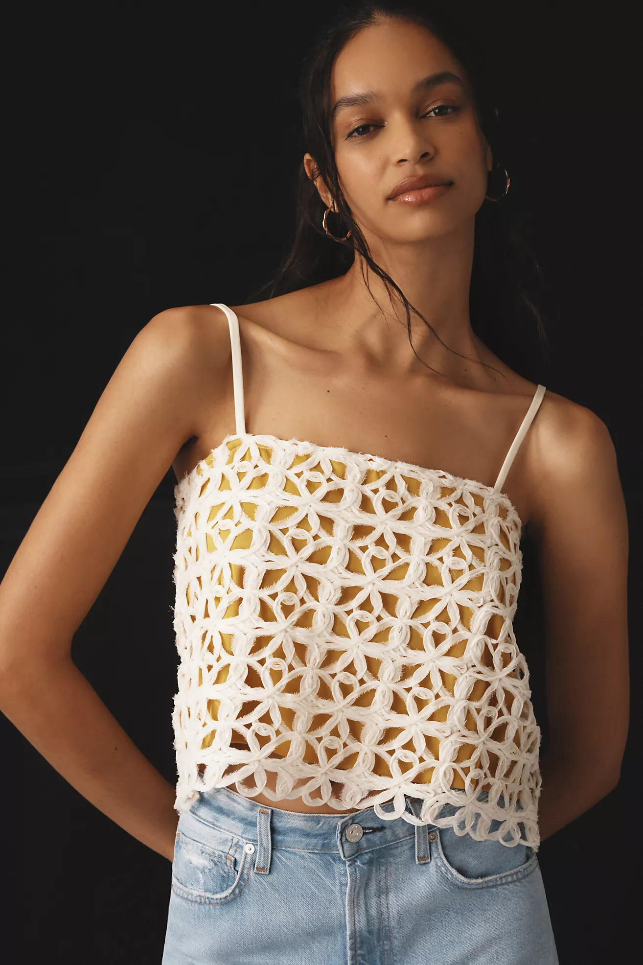 Blue Tassel Sleeveless Textured Top | Anthropologie (US)