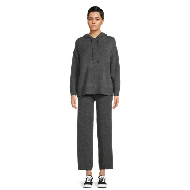 Time and Tru Women's Long Sleeve Hoodie Sweater and Pants Set, 2-Piece, Sizes XS-XXXL | Walmart (US)