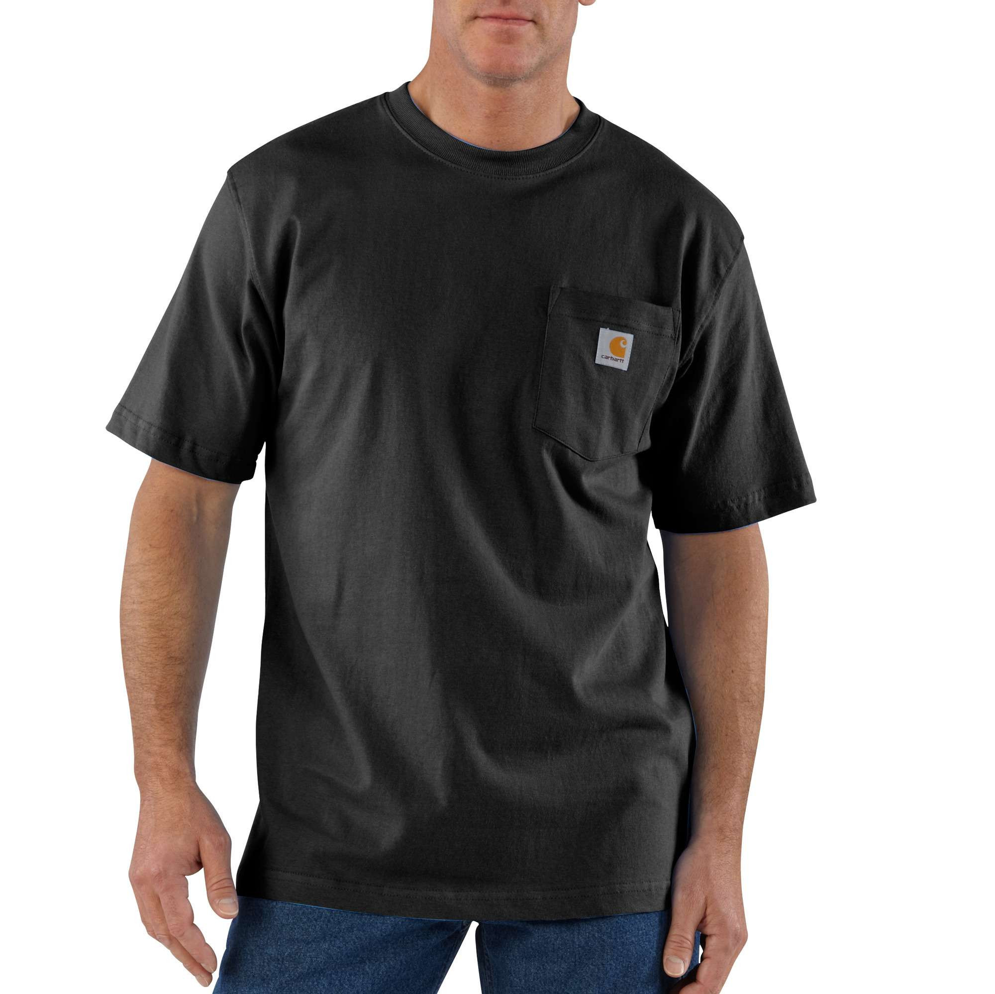 Carhartt Men's Black Knit Short sleeve Solid T-shirt ( XL ) Polyester | K87-BLACK-XLG-REG | Lowe's