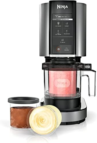Ninja NC300 CREAMi Ice Cream Maker, for Gelato, Mix-ins, Milkshakes, Sorbet, Smoothie Bowls & More, 5 One-Touch Programs, with (2) Pint Containers & Lids, Compact Size, Perfect for Kids, Silver (Renewed) | Amazon (US)