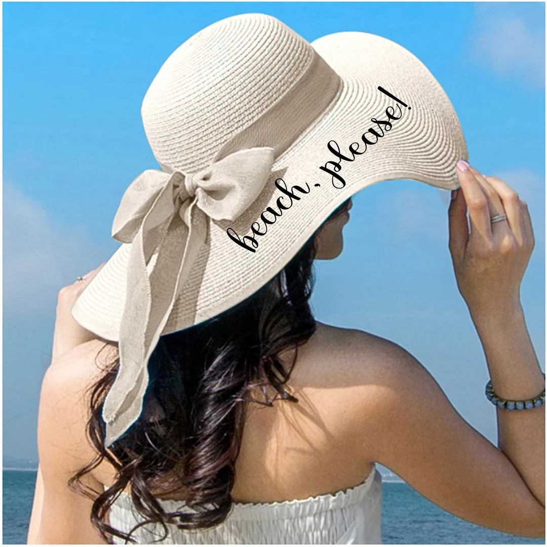 Beach Hat | Personalized beach Hat | Wide brim NO PEEL straw hat | Custom Vacation Hat | Monogram... | Etsy (US)