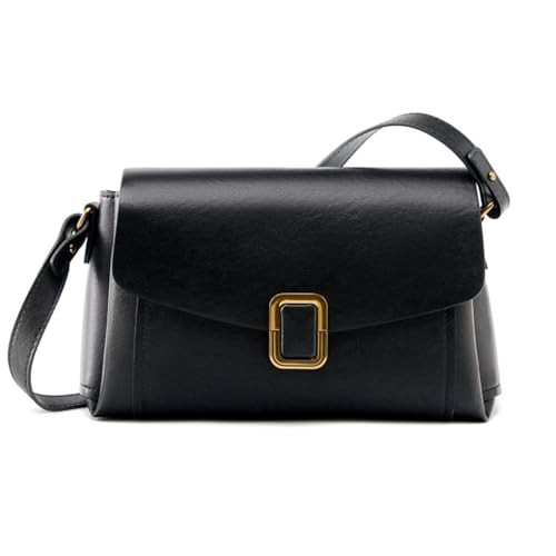 MoreFarther Genuine Leather Crossbody Bag for Women, Removable Satchel Adjustable Shoulder Bag (Black) | Amazon (US)