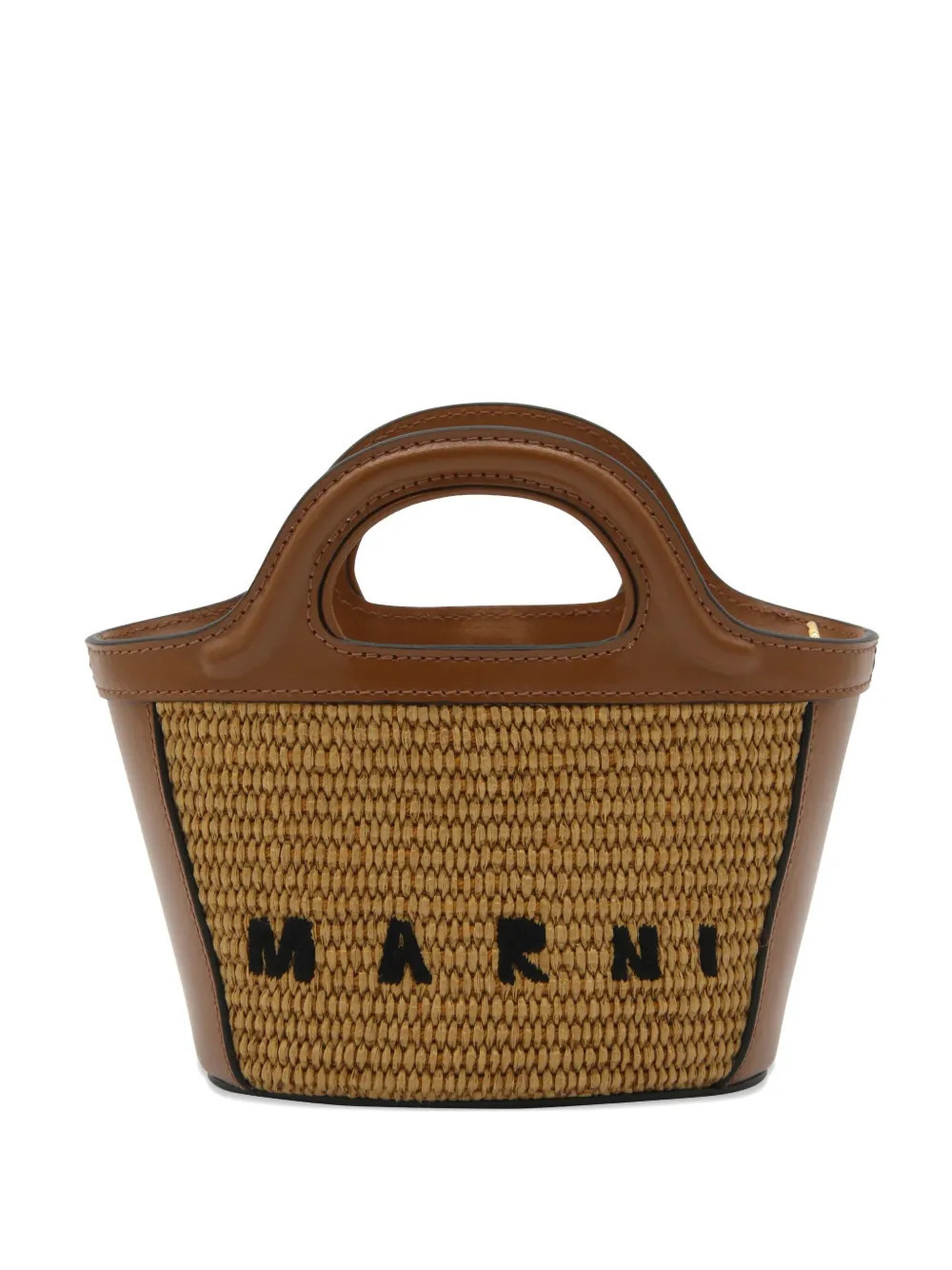 Marni woven top-handle tote bag - Brown | Farfetch Global