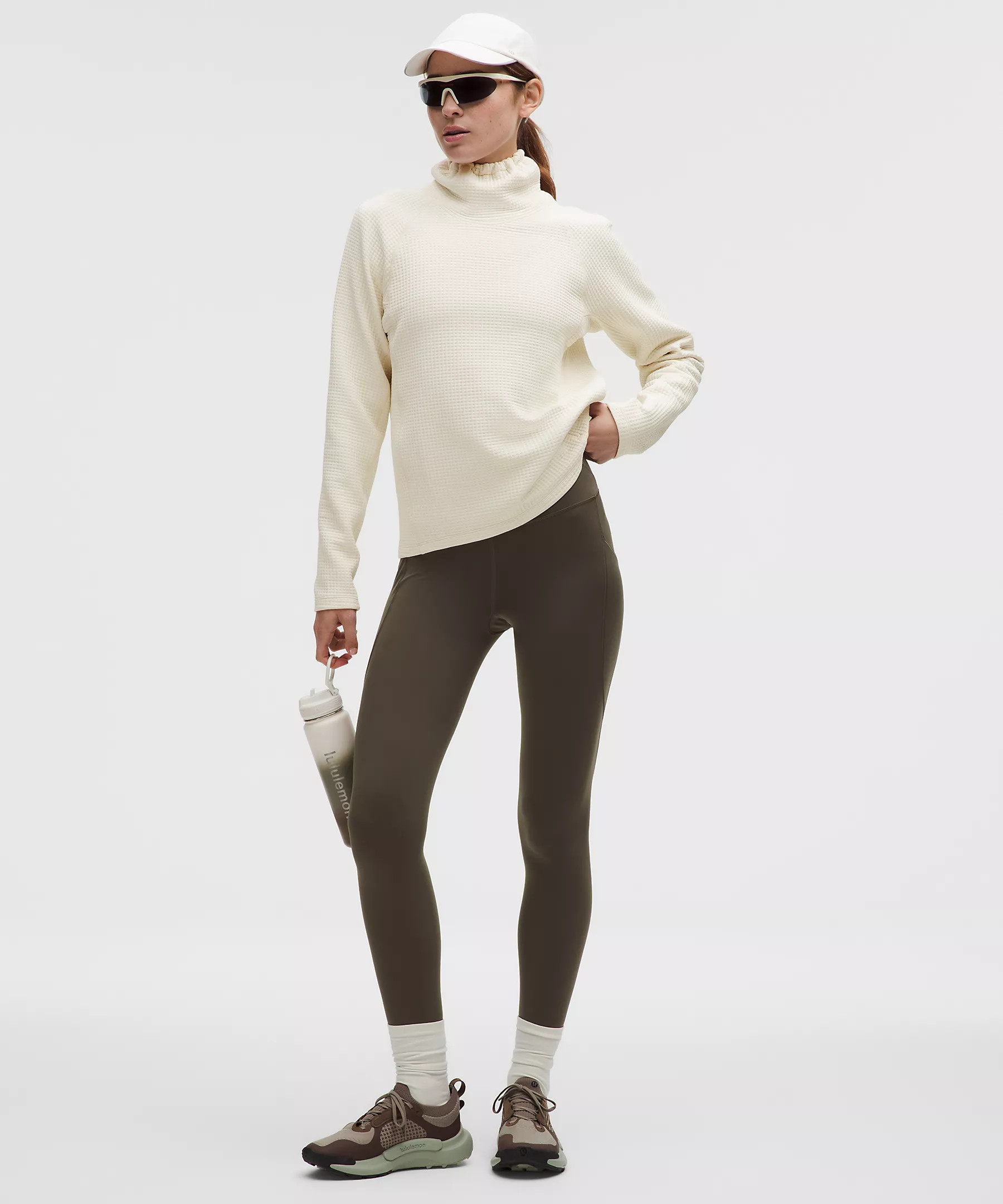 Waffle-Knit Funnel-Neck Long-Sleeve Shirt | Lululemon (US)