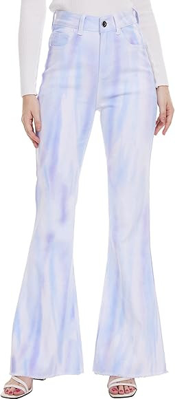 Yuanbang Flare Jeans for Women High Waisted Stretchy American Flag Bell Bottoms Denim Flare Pants | Amazon (US)