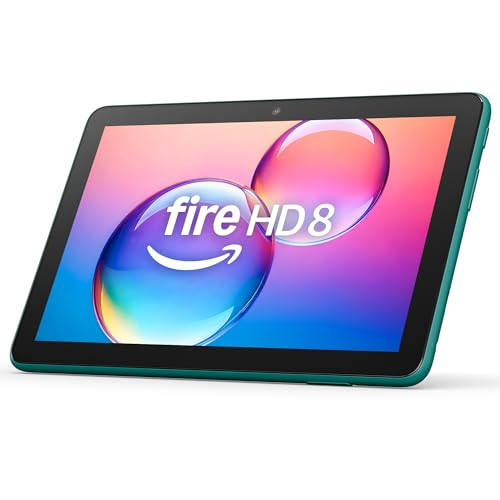 Amazon Fire HD 8 tablet (newest model), 8” HD Display, 3GB memory, 32GB, designed for portable entertainment, Emerald | Amazon (US)