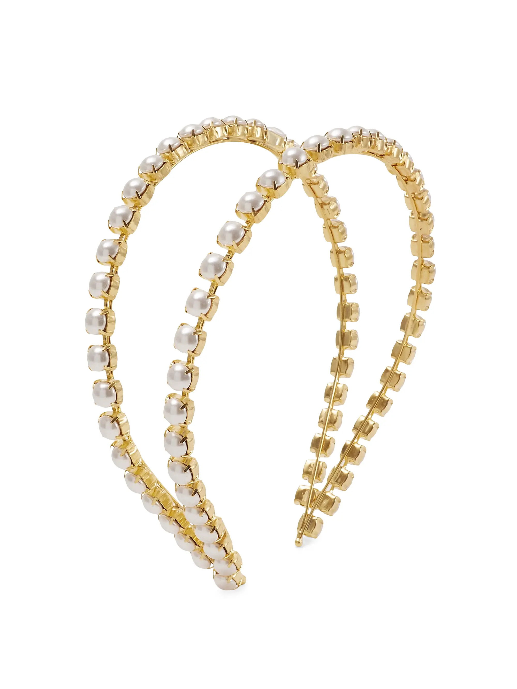 Shop Lelet NY Double Strand Imitation Pearl Headband | Saks Fifth Avenue | Saks Fifth Avenue